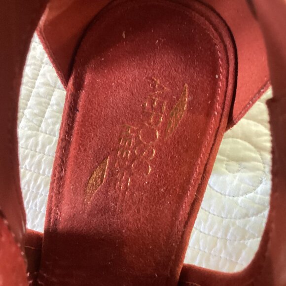 New Aerosoles Perforated Suede Sandals Women’s size 9 Slingback Heeled - Picture 8 of 11